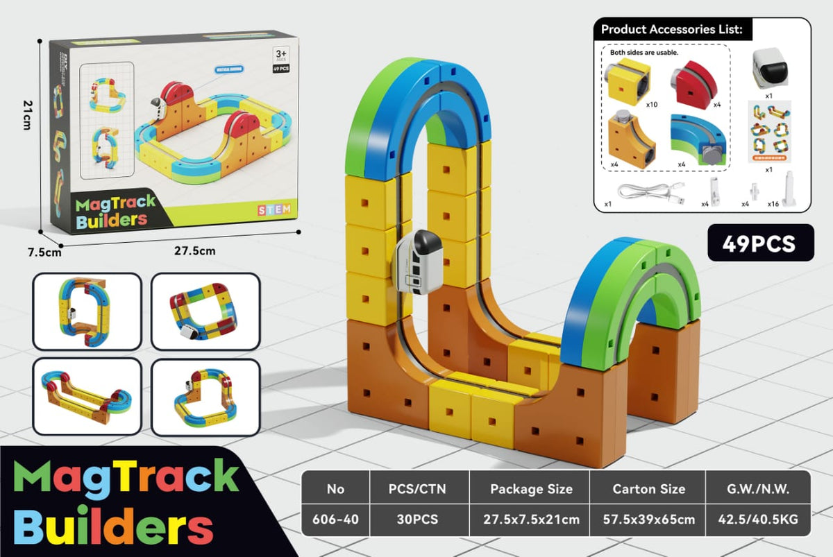 Versatile Magnetic Railcar Track Set