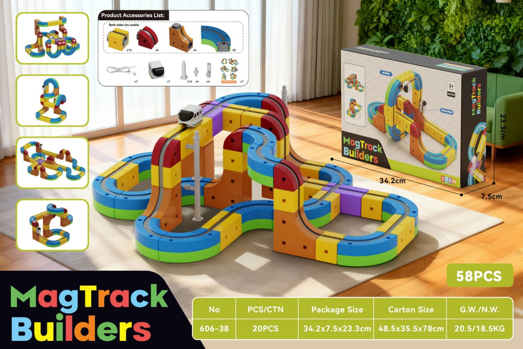 Versatile Magnetic Railcar Track Set