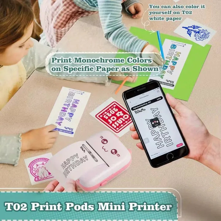 Portable Mini Pocket Printer BT Thermal Printer